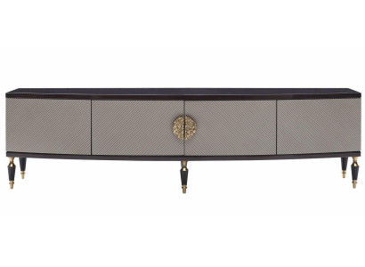 Sideboard RTV Lowboard TV Ständer Schrank Holz Grau Wohnzimmer